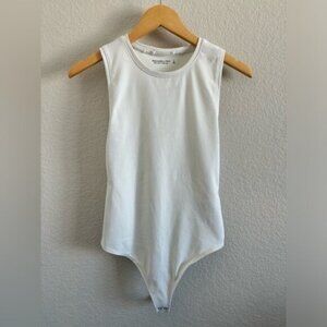Abercrombie & Fitch Soft A&F Collection White Bodysuit Womens Size Small